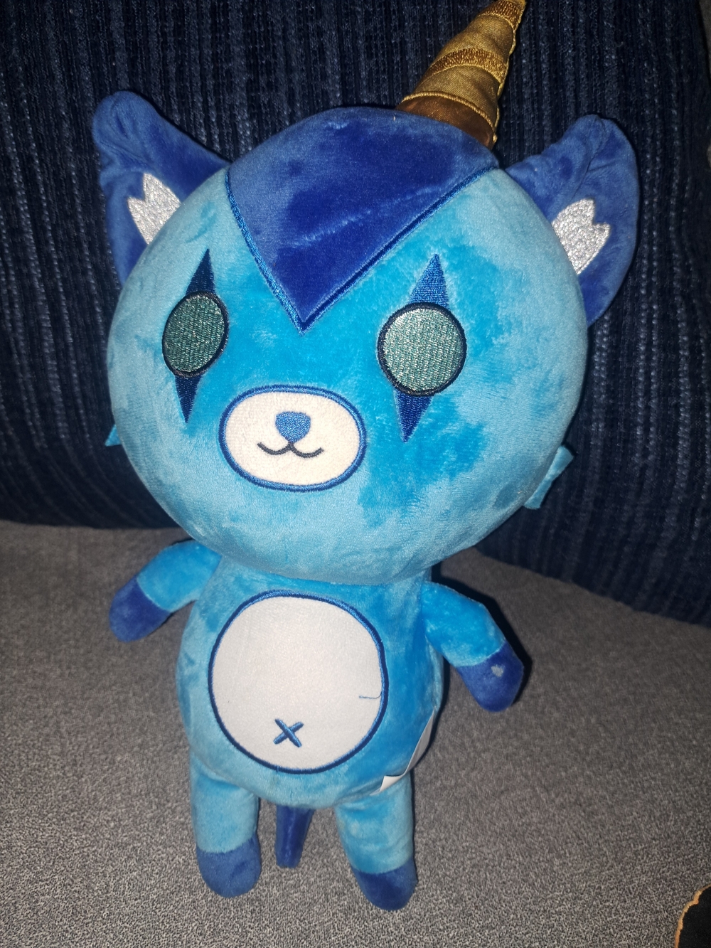 Krew District Blue Unicorn Plush Toy - Cute Blue Fantasy Character
